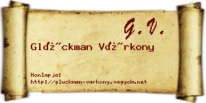 Glückman Várkony névjegykártya